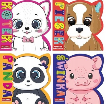 Kotek + Piesek +Panda +Świnka Książeczka kartonowa