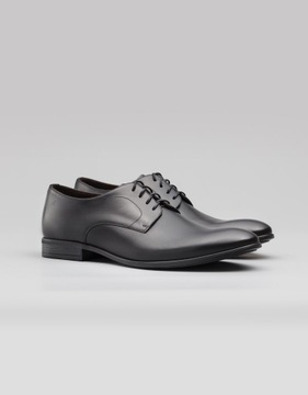 Klasyczne czarne buty derby p004 skórzane 45