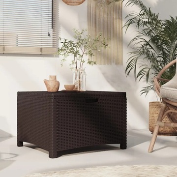 vidaXL Skrzynia ogrodowa, 60x54x41 cm, rattan PP, brązowa