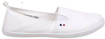 SLIP ON BUTY DAMSKIE TENISÓWKI WSUWANE BUTY SPORTOWE BIAŁE WYGODNE