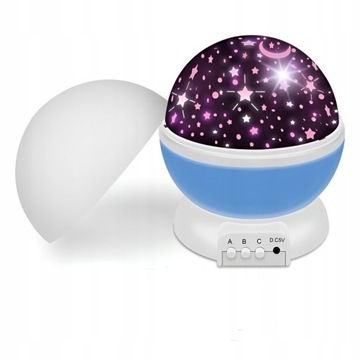 LAMPA NOCNA PROJEKTOR GWIAZD NIEBA LAMPA OBROTOWA RZUTNIK DLA DZIECI INTMIX