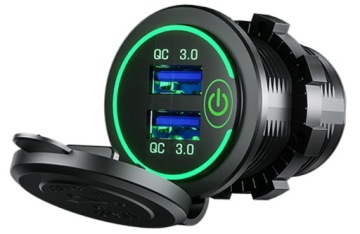 USB QC 3.0 БЫСТРОЕ ЗАРЯДНОЕ УСТРОЙСТВО РАЗЪЕМ ВКЛ/ВЫКЛ СЕНСОРНЫЙ ЗЕЛЕНЫЙ