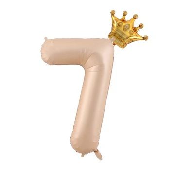 2Pcs Cream Number Balloons with Crown Foil Balloon