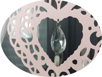 ДЛЯ ДЕТЕЙ ГОТОВЫЕ ШТОРЫ АЖУРНЫЙ КУЛОН РОЗОВАЯ ГИРЛЯНДИЯ 400Х145 СЕРДЕЧКИ 21