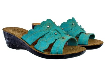 Klapki na koturnie bardzo lekkie buty damskie casual 6299 roz 37