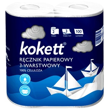 Ręcznik papierowy kuchenny 3- warstwowy w roli celuloza 2 rolki