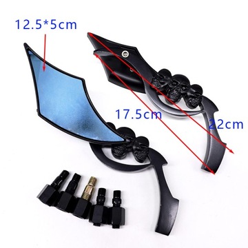 1 пара РУЛЯ МОТОЦИКЛА, ЗЕРКАЛО МОТОЦИКЛА, ЗЕРКАЛО ЧЕРЕПА, ЗАДНИЙ РУЛЬ MI