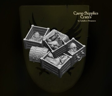 Принадлежности для лагеря — Стопка ящиков — Миниатюры Кабальеро