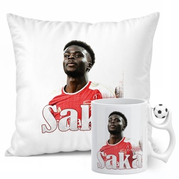Zestaw Kubek Piłkarski + Poduszka Bukayo Saka Arsenal