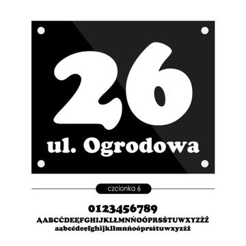 Tablica adresowa adres 3D numer na dom 30x25 czarna do podświetlenia
