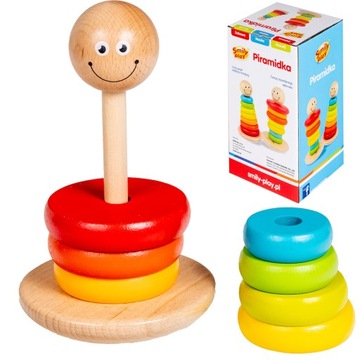 ДЕРЕВЯННАЯ ПИРАМИДА СТЕНА, РАЗНОЦВЕТНАЯ УЛЫБКА