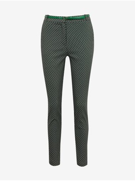 Czarno-zielone damskie wzorzyste spodnie ORSAY