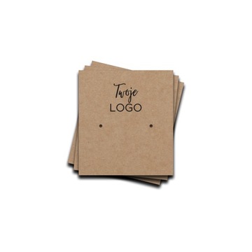 100x małe metki do kolczyków z logo kraft 250g