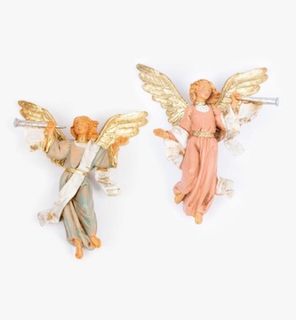 2 Figury do Szopki firmy FONTANINI- Anioły z trąbami, do figur o wys. 12cm