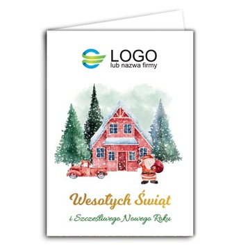 Firmowe Kartki świąteczne koperta w komplecie LOGO + życzenia