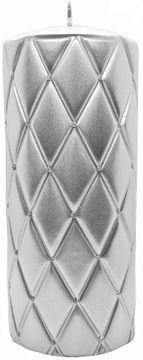 ŚWIECA OZDOBNA FLORENCJA SREBRNA ARTMAN 18cm