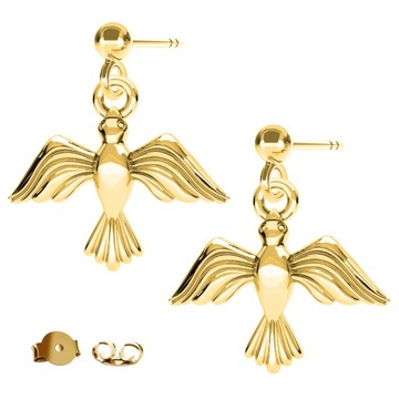 Kolczyki złote Ptaszki Ptak Ptaszek 925