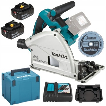 MAKITA RĘCZNA PILARKO-ZAGŁĘBIARKA 165mm LXT 2x18V DSP600ZJ + 2 AKU 5,0Ah