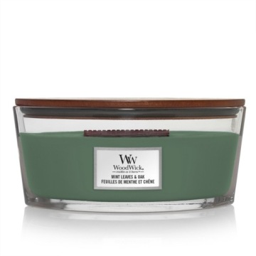 WoodWick świeca elipsa MINT LEAVES & OAK
