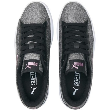 Buty dla dzieci Puma Smash v2 Glitz Glam srebrne 367377 26 Buty dla dzieci