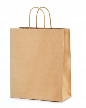 TORBA PAPIEROWA 305x170x340 BRĄZOWA RĄCZKA KRĘCONA