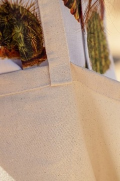 СУМКА ИЗ ПЛОТНОГО ХЛОПКА 38х8х8х42 см ЭКРУ 220г для покупок ДНО И СТОРОНЫ ЭКО