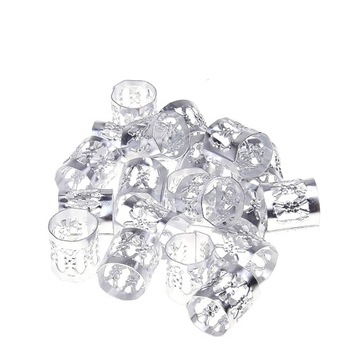 Серебряные зажимные бусины для косичек дредов.