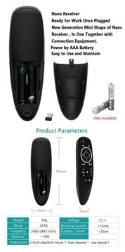 Мини-пульт дистанционного управления AIR Mouse SMART TV PC G10S Pro с подсветкой