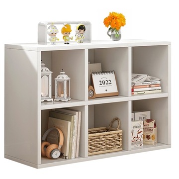 REGAŁ MODUŁOWY KOMODA BIAŁA NA KSIĄŻKI Z 6 PÓŁKAMI LOFT STYL SKANDYNAWSKI