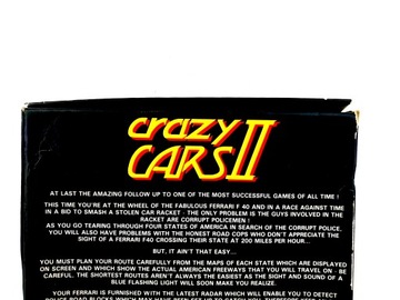 CRAZY CARS II 2 МАЛЕНЬКАЯ БОЛЬШАЯ КОРОБКА ATARI ST
