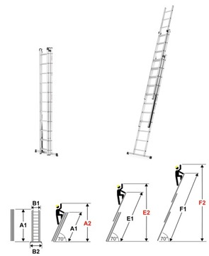 Алюминиевая лестница 3х11 универсальная ВЫШЕ 7,65м ПРОЧНАЯ + крюк и сумка БЕСПЛАТНО
