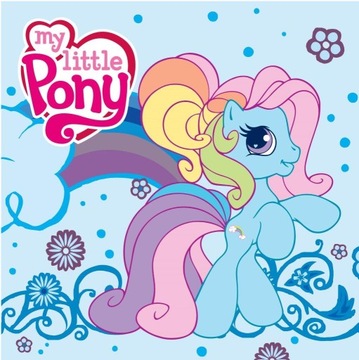RĘCZNIK DO PRZEDSZKOLA MAGICZNY 30x30 MY LITTLE PONY NIEBIESKI KUCYKI