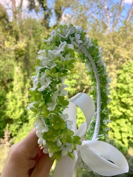 Венок для причастия из живых цветов, свадебный венок Причастие 2024, уникальный