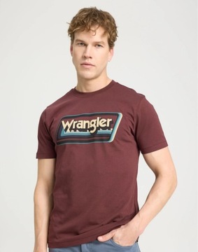 Wrangler GRAPHIC TEE Dahlia BORDOWA KOSZULKA T-SHIRT Z LOGO L