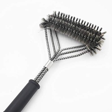 Трехкомпонентная щетка для чистки гриля, 45 см, нержавеющая сталь