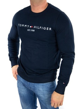 BLUZA TOMMY HILFIGER MĘSKA DUŻE LOGO KLASYCZNA GRANATOWA M