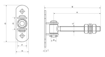 ПЕТЛЯ РЕГУЛИРУЕМАЯ М12 90х30х3 L-115 КОРОТКА ВЕДЬМА