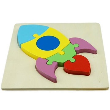 ДЕРЕВЯННАЯ КРАСОЧНАЯ РАКЕТА-ПАЗЗЛ