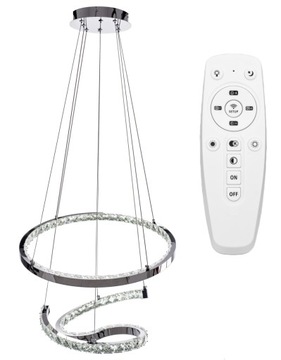 LAMPA KRYSZTAŁOWA SUFITOWA KRĄG TAŚMA CHROM SZKŁO
