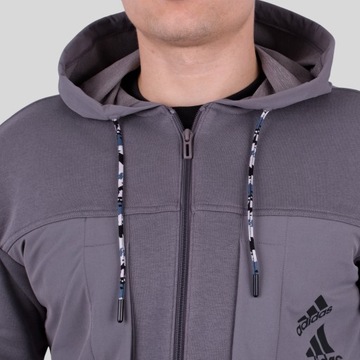 Bluza Męska Adidas Rozpinana z Kapturem Dwie Zapinane Kieszenie r. L