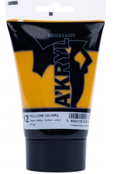 RENESANS A'KRYL Farba akrylowa 100 ml 12-Ochra Ugier Żółty