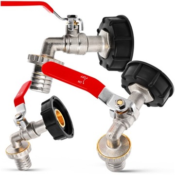 Клапан крана для резервуара Mauser емкостью 1000 л Mauser для шланга 1 дюйм, соединение IBC 60x6