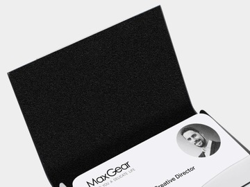 Визитница кожаная Элегантный подарок для начальника на искусственной коже черная МУЖСКАЯ