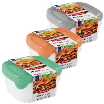 POJEMNIK NA ŻYWNOŚĆ PUDEŁKO ŚNIADANIOWE NA LUNCH Z POKRYWKĄ ZESTAW 3 SZT