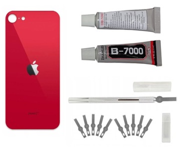 Klapka Tył iPhone XR Czerwony + Nożyk + Klej