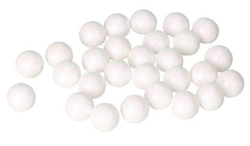 KULKI STYROPIANOWE Z BROKATEM 1,5 CM 50SZT BIAŁE