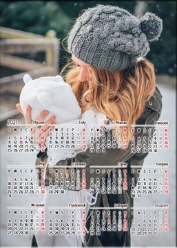 FOTO MAGNES NA LODÓWKĘ KALENDARZ MAGNETYCZNY DLA BABCI DZIADKA DUŻY 21x30