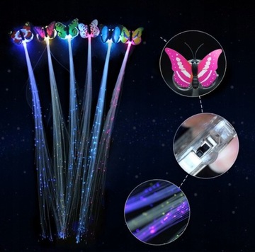 HAIR CAP LED-бабочка, светящаяся коса для волос