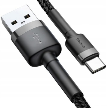 BASEUS MOCNY KABEL USB USB-C TYP-C PRZEWÓD OPLOT QUICK CHARGE 3.0 2A 200cm