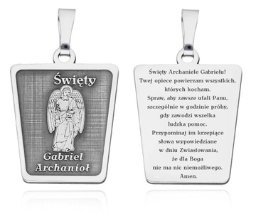 Серебряный медальон Ag925 с родиевым покрытием Saint. Архангел Гавриил MDC103R